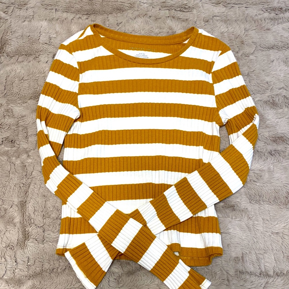 American eagle strip long sleeve shirt